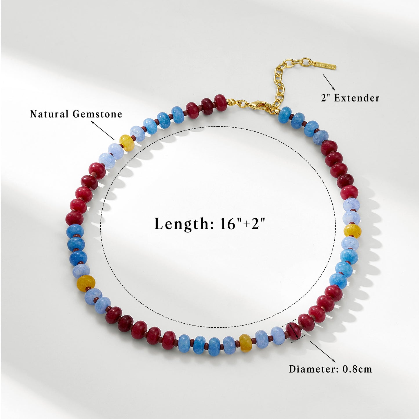 Colorful Beaded Boho Choker Natural Stone Necklaces