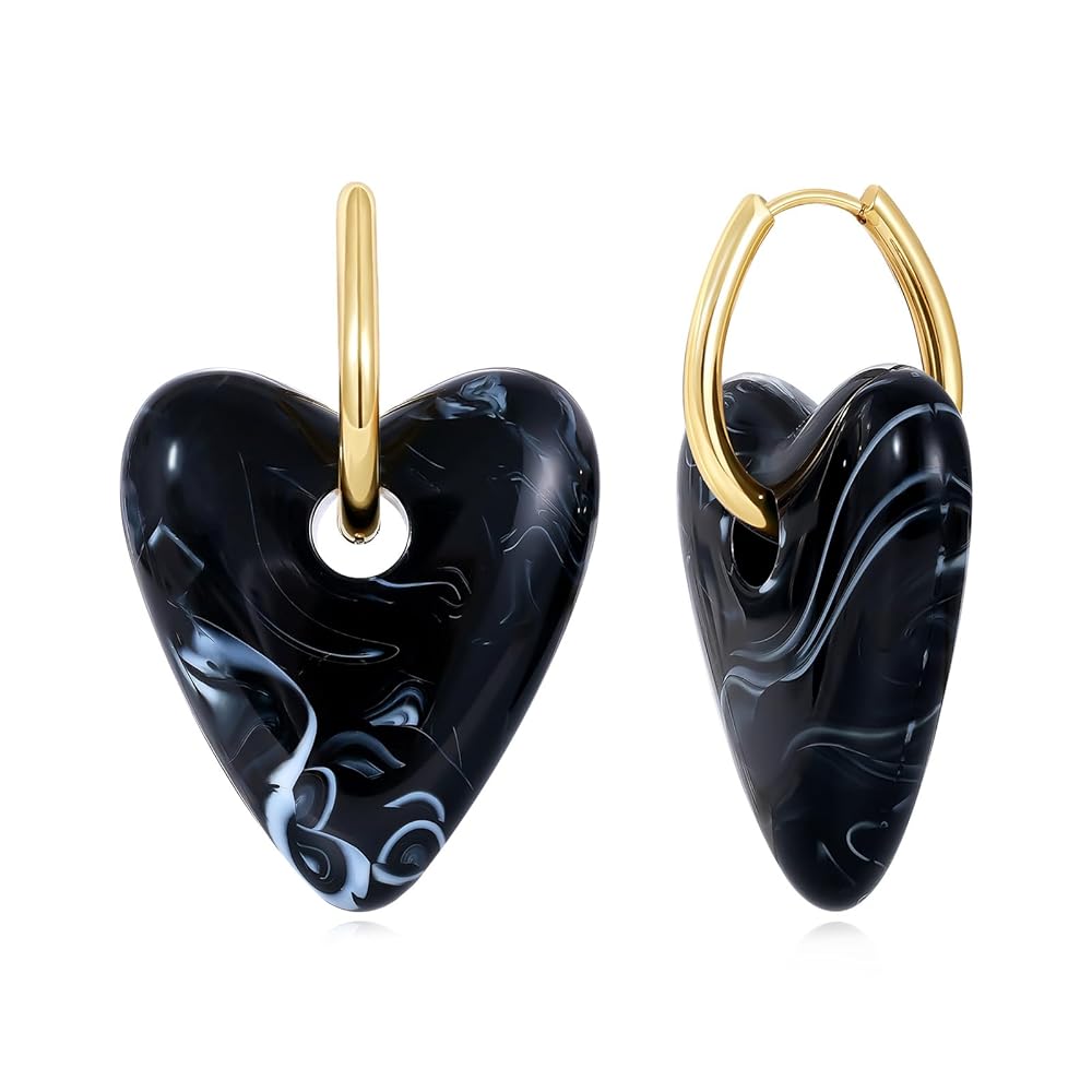 Resin Heart Earrings