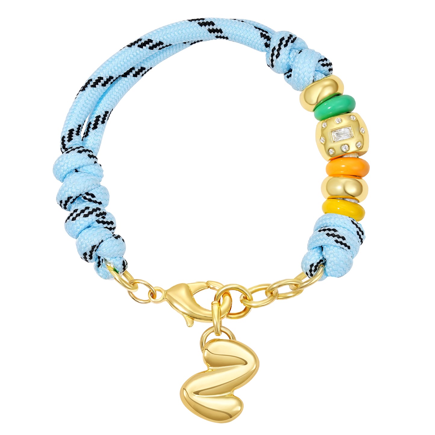 Initial Rope Bracelet with Removable Letter Charm