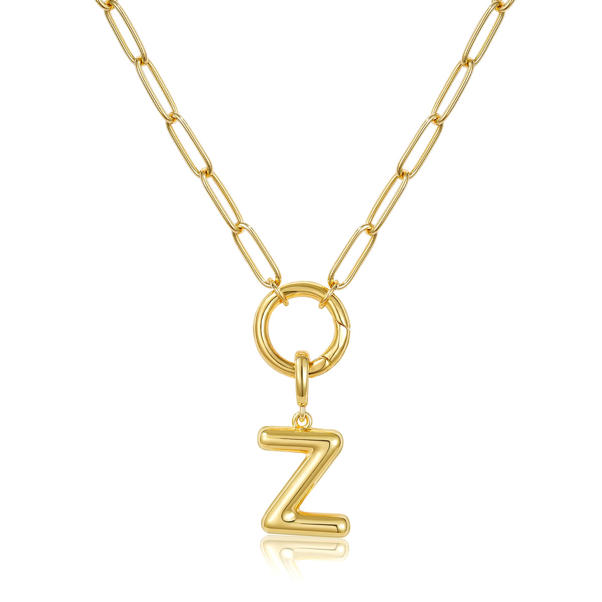 Gold Plated Initial Necklace with Removable Balloon Letter Pendant