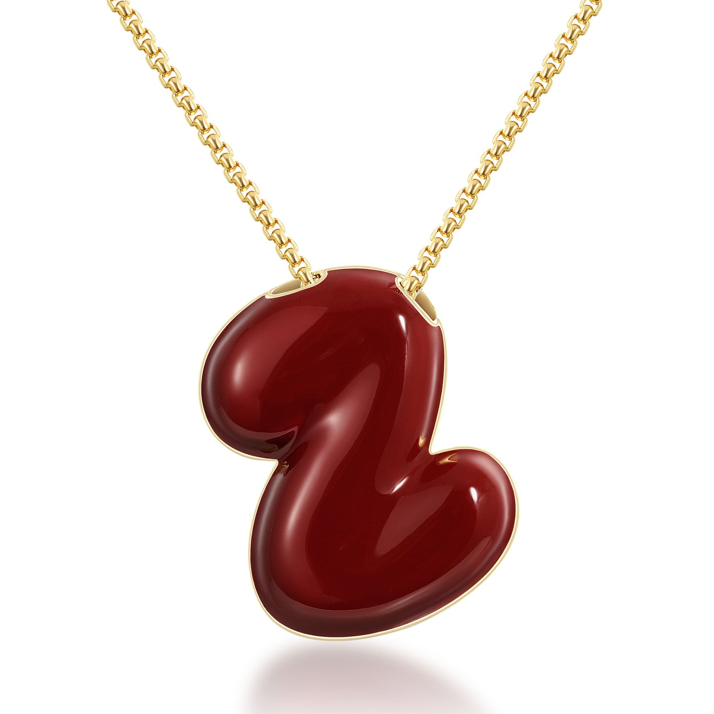 Bubble Letter Colorful Enamel Initial Necklace