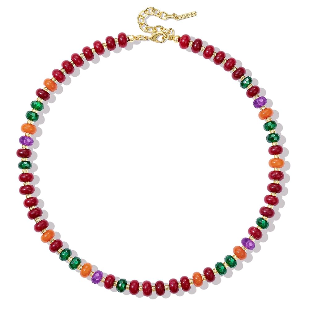 Christmas Bow Beaded Necklace