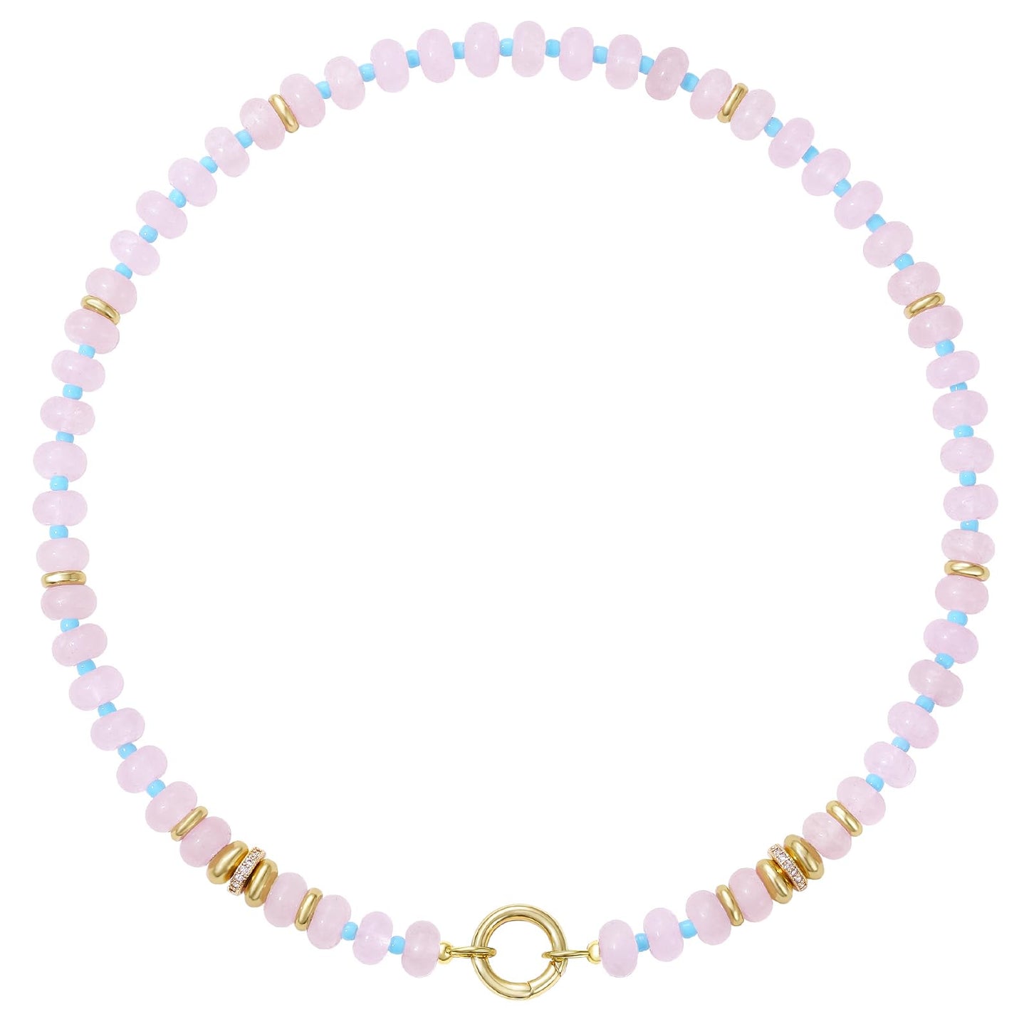 Boho Beaded Gold Clasp Necklace