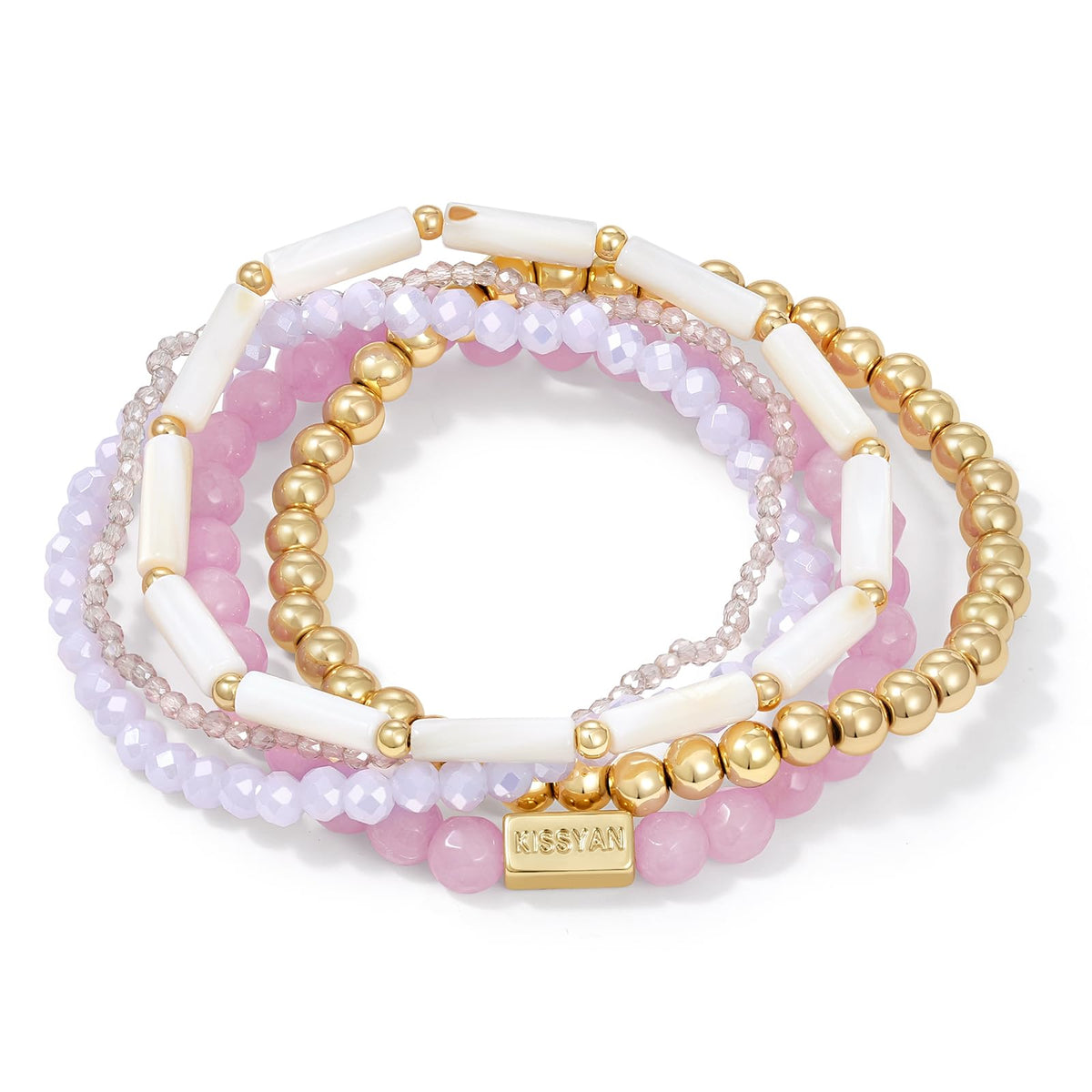 Natural Stone Stackable Beaded Bracelet