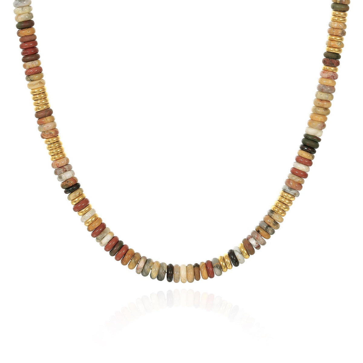 Boho Colorful Beaded Choker Natural Stone Necklace