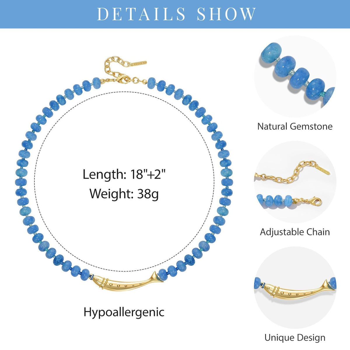 Beaded Fish Charm Necklace