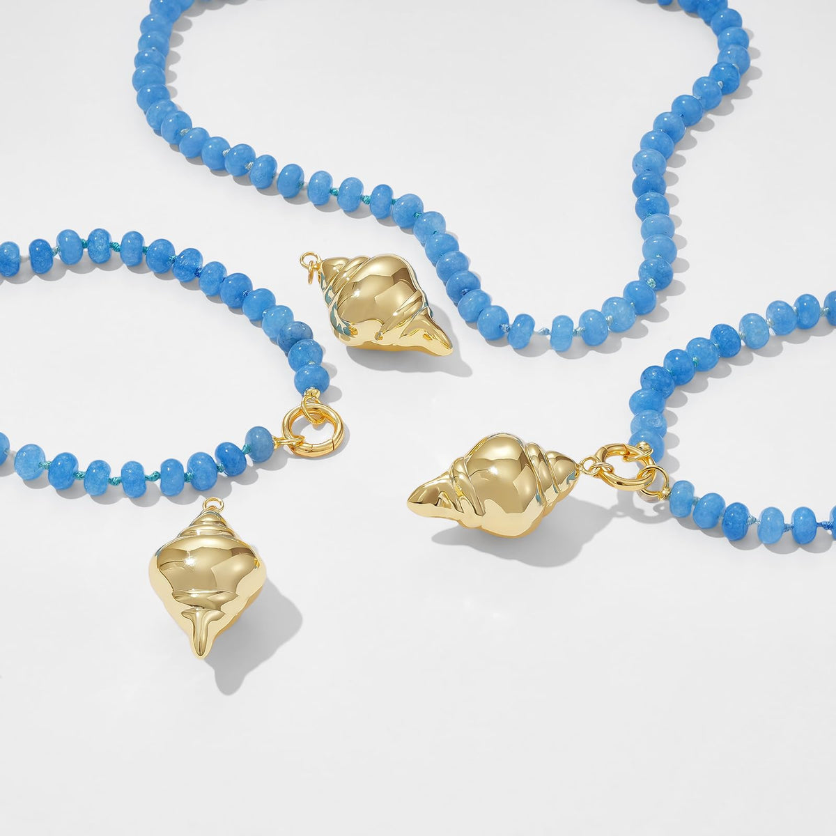 Beaded Conch Charm Necklace