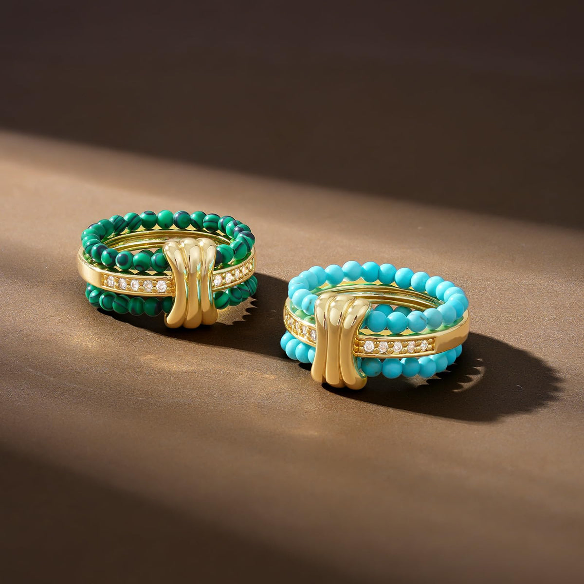 Stackable Beaded Band Rings