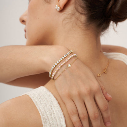 KissYan Adjustable Sports String  Stackable Bracelet 14K Gold Plated