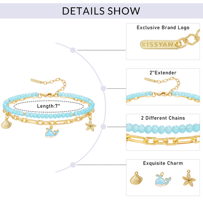 Adjustable Stackable Enamel Beaded Bracelets for Women
