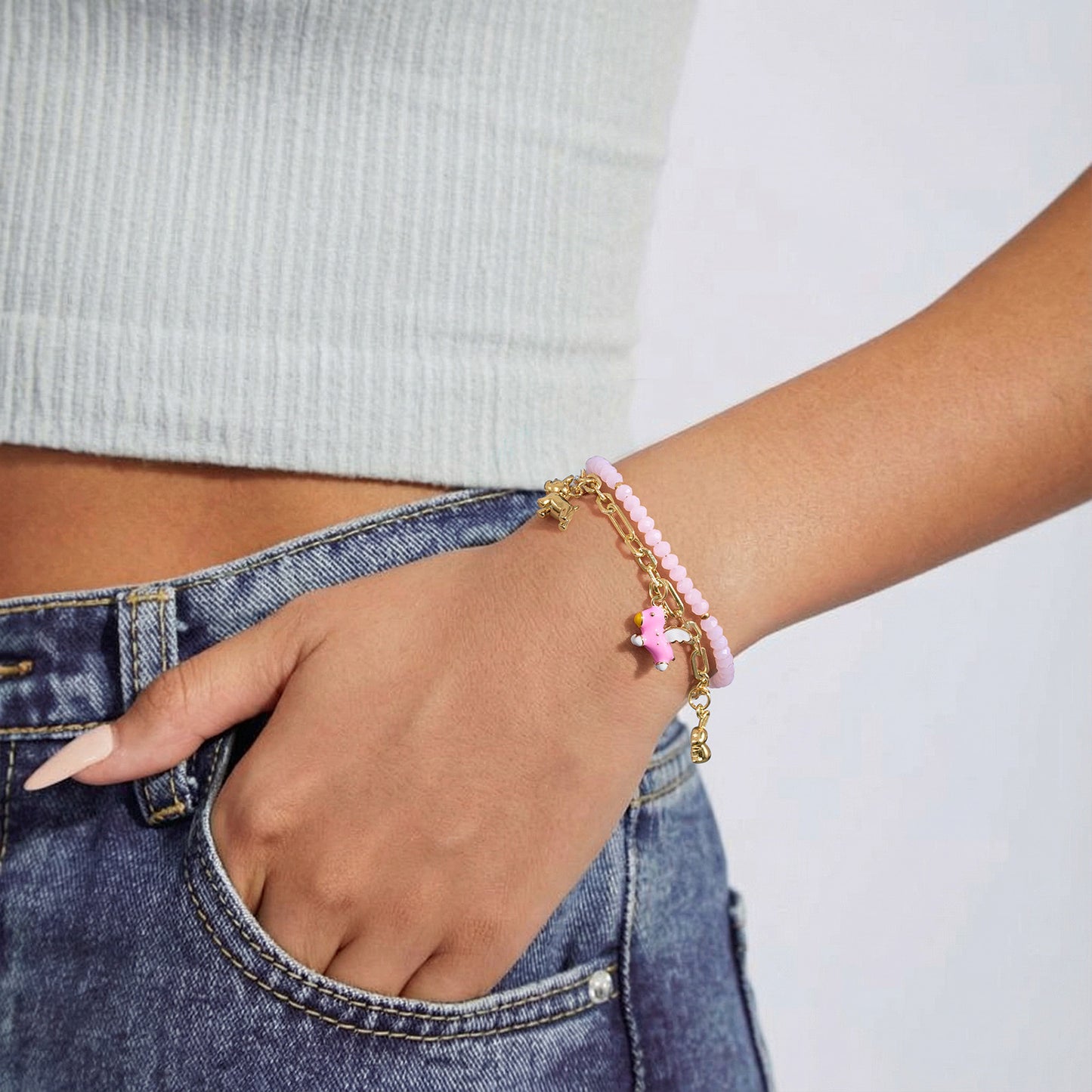 Adjustable Stackable Enamel Beaded Bracelets for Women