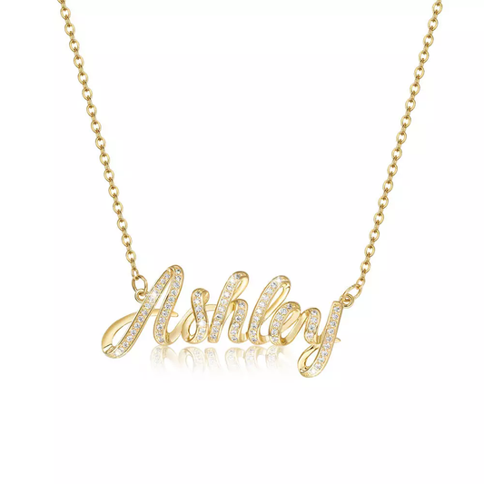 Sterling Silver Dimensional Name Necklace