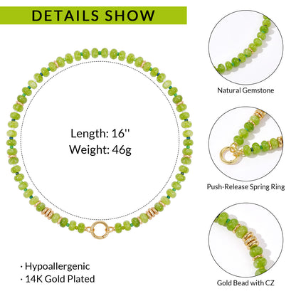 Beaded Boho Choker Natural Stone Gold Clasp Beach Gift