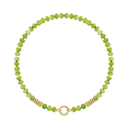 Beaded Boho Choker Natural Stone Gold Clasp Beach Gift