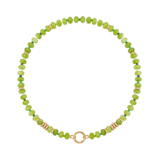 Beaded Boho Choker Natural Stone Gold Clasp Beach Gift