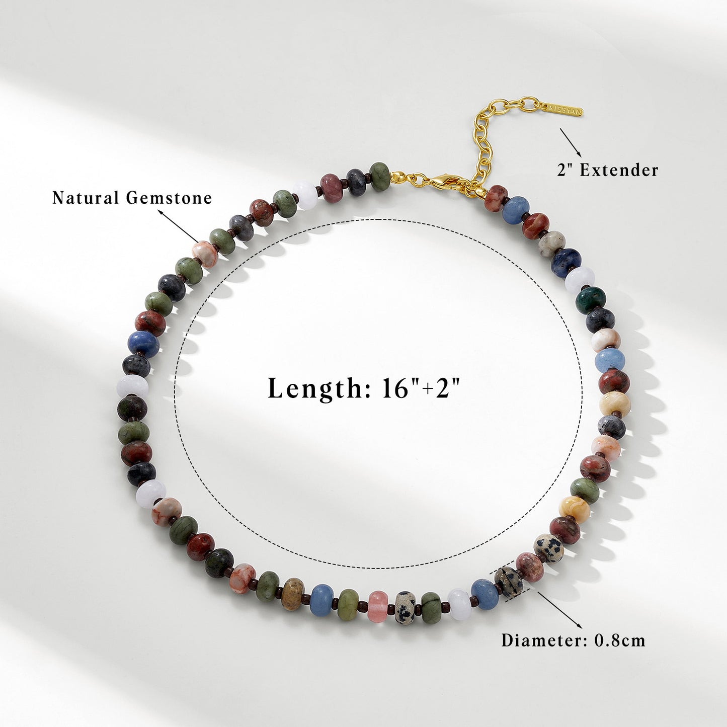 Colorful Beaded Boho Choker Natural Stone Necklaces