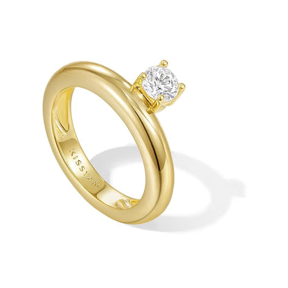 Gold Plated Pave CZ Band Ring