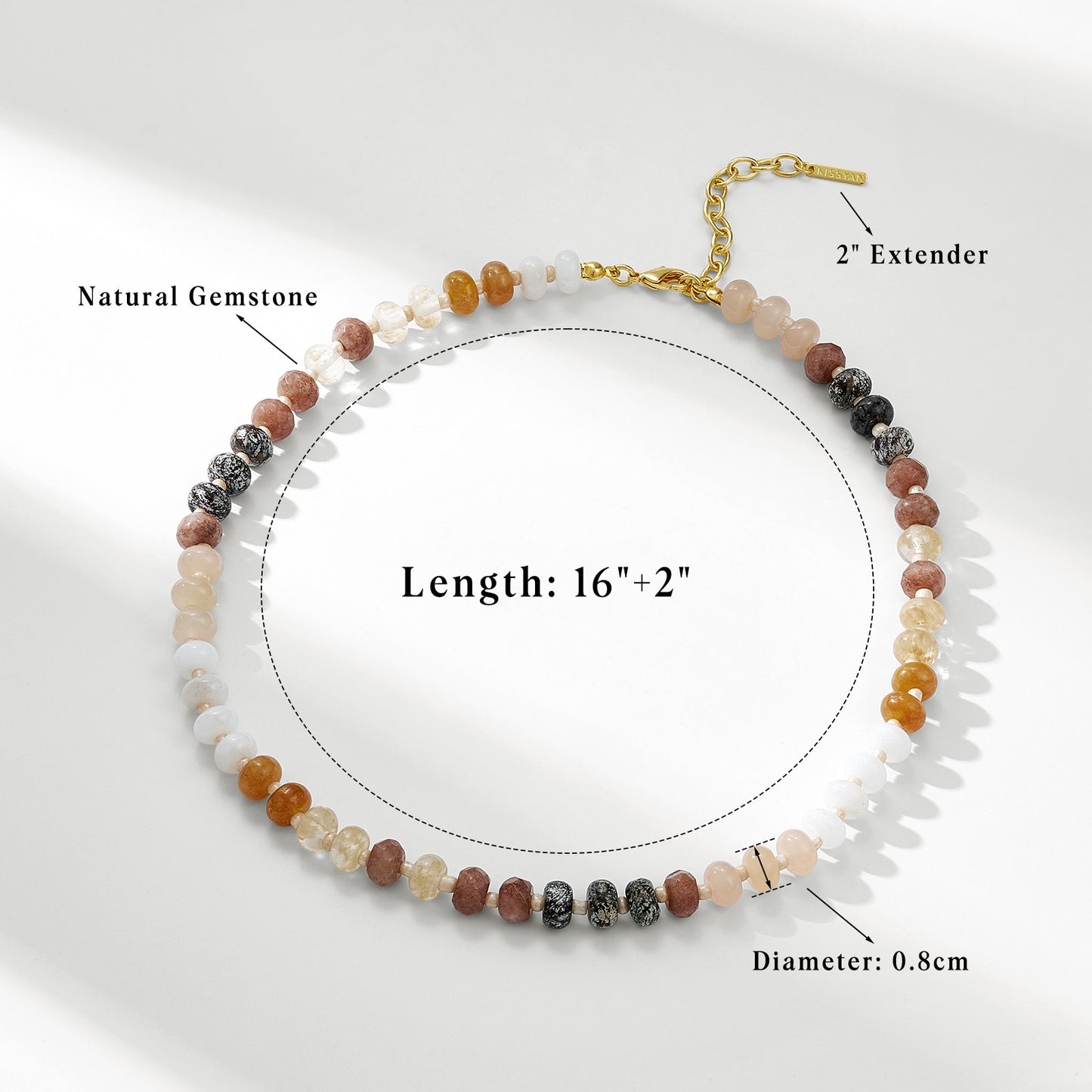 Colorful Beaded Boho Choker Natural Stone Necklaces