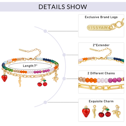 Adjustable Stackable Enamel Beaded Bracelets for Women