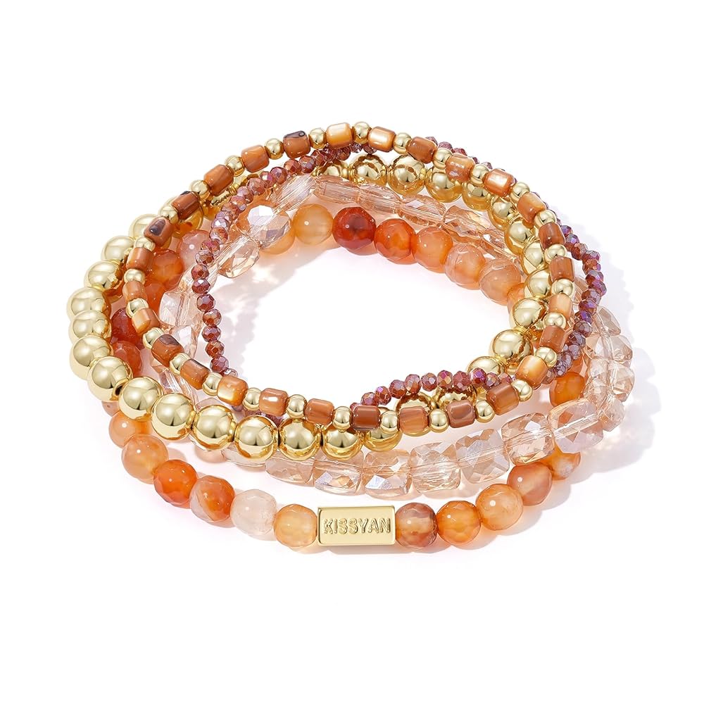 Natural Stone Stackable Beaded Bracelet