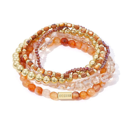 Natural Stone Stackable Beaded Bracelet