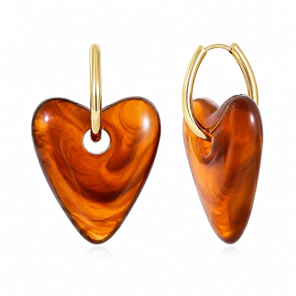 Resin Heart Earrings