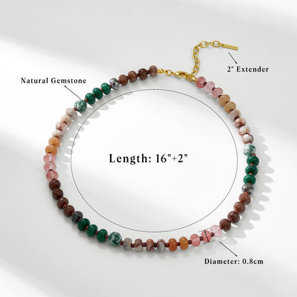 Colorful Beaded Boho Choker Natural Stone Necklaces