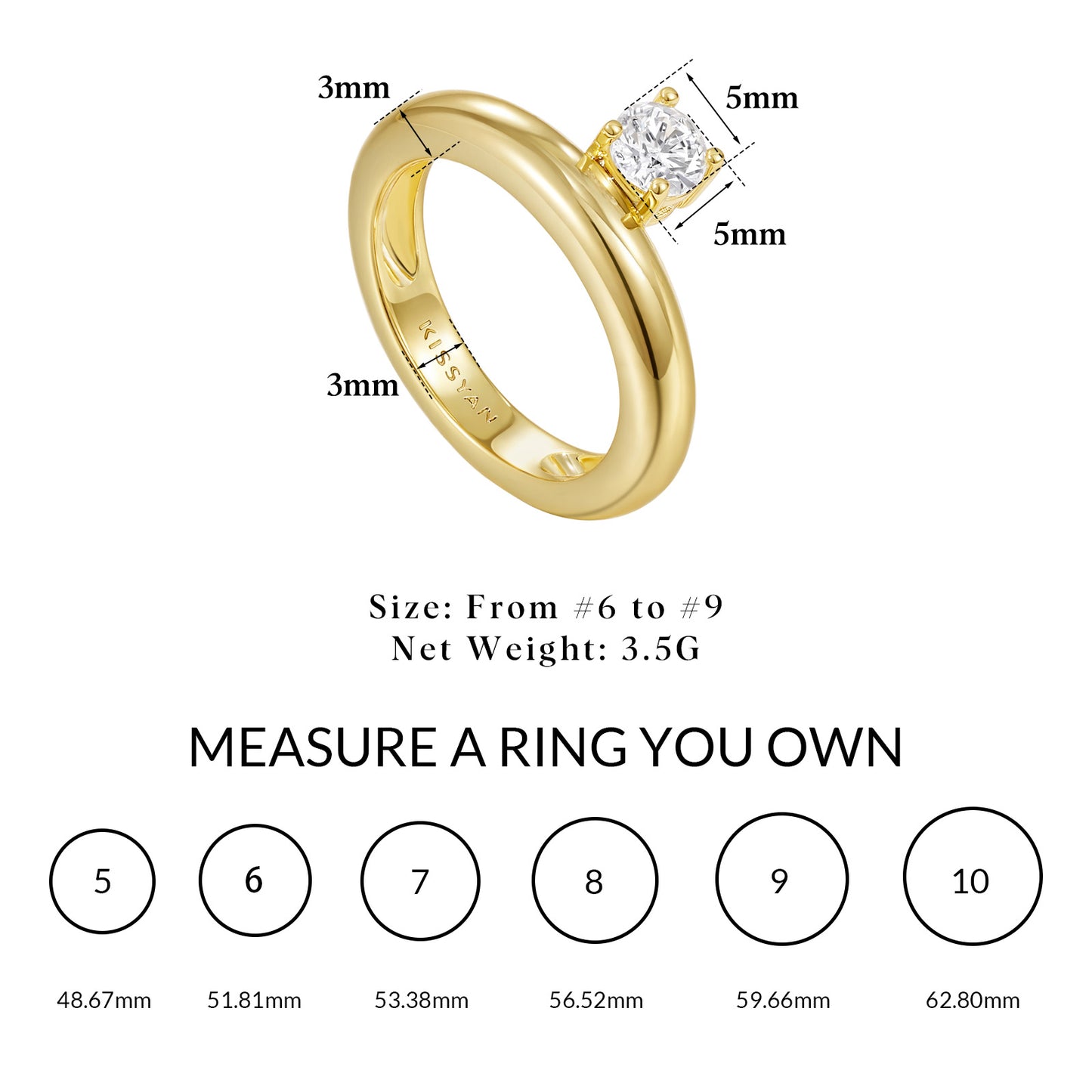 KissYan Dainty Pave Pear or Circle CZ Eternity Thick Chunky Band Ring for Women