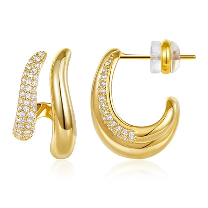 Gold Plated Chunky Hoop Earring