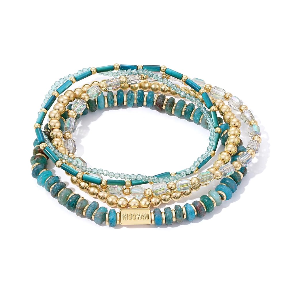 Natural Stone Stackable Beaded Bracelet