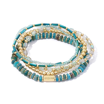 Natural Stone Stackable Beaded Bracelet