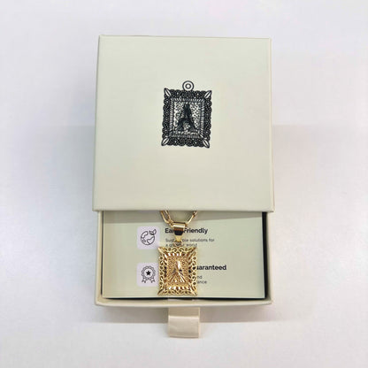 14k Gold Plated Initial Letter Pendant Necklace for Men Women