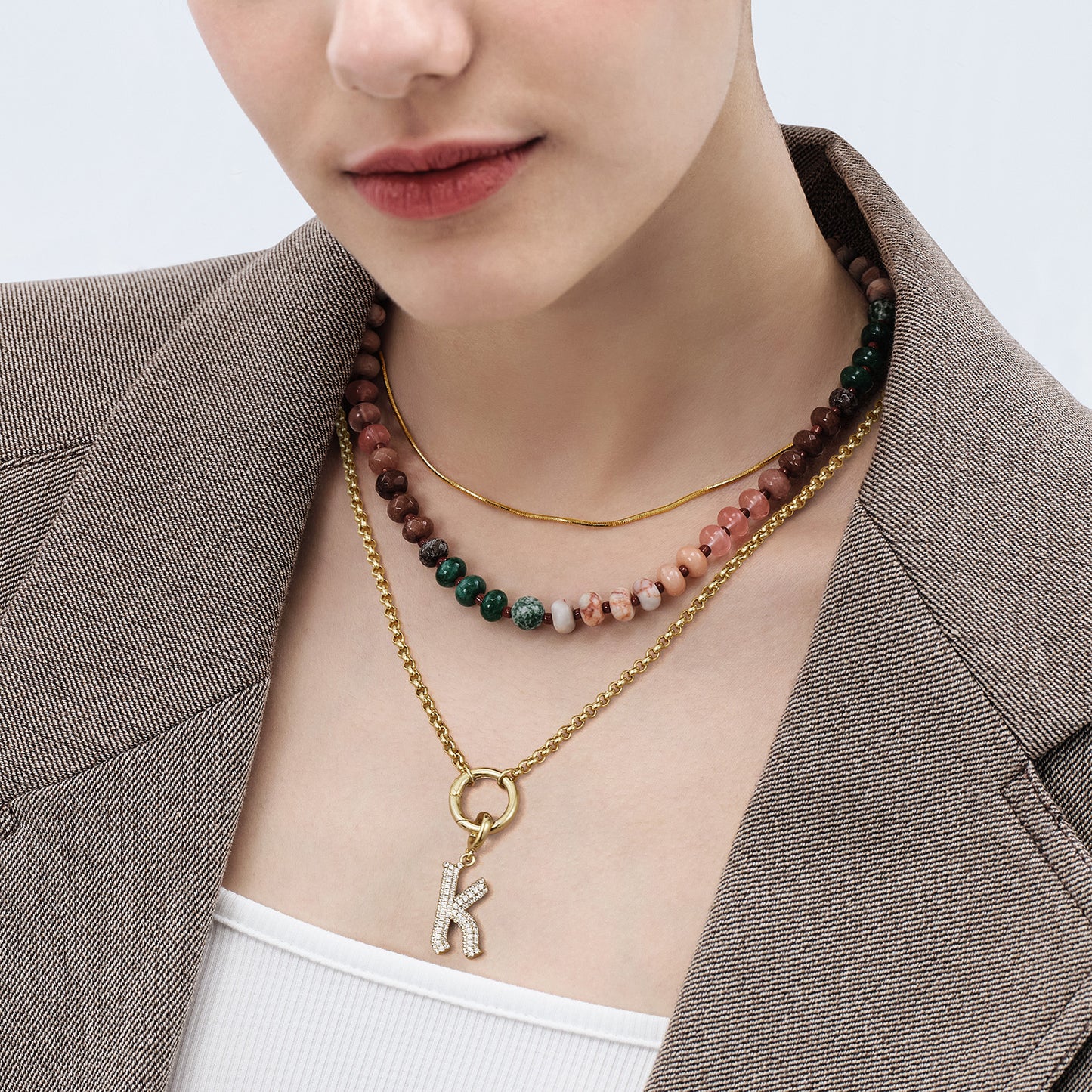 Colorful Beaded Boho Choker Natural Stone Necklaces