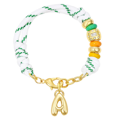 Initial Rope Bracelet with Removable Letter Charm