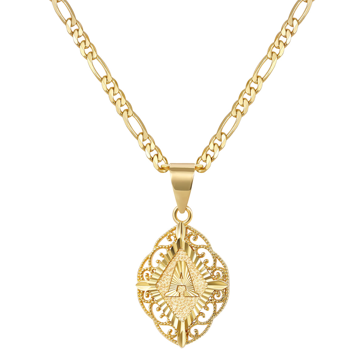 Diamond-Shaped Letter Initial Necklaces
