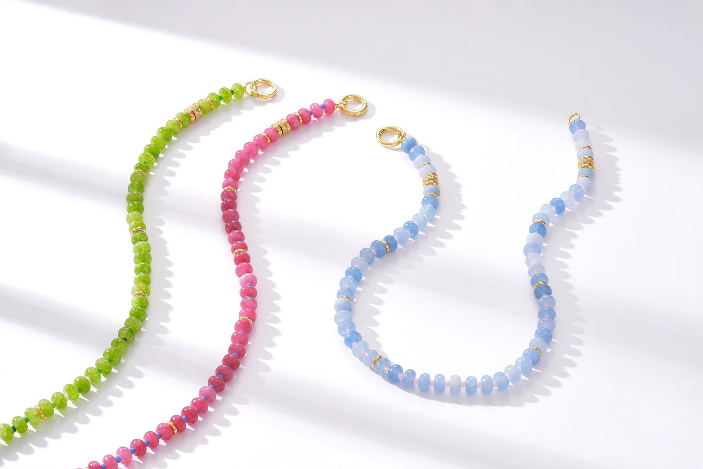 Beaded Boho Choker Natural Stone Gold Clasp Beach Gift