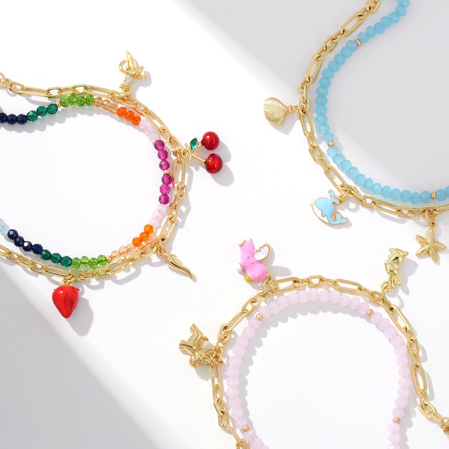 Adjustable Stackable Enamel Beaded Bracelets for Women