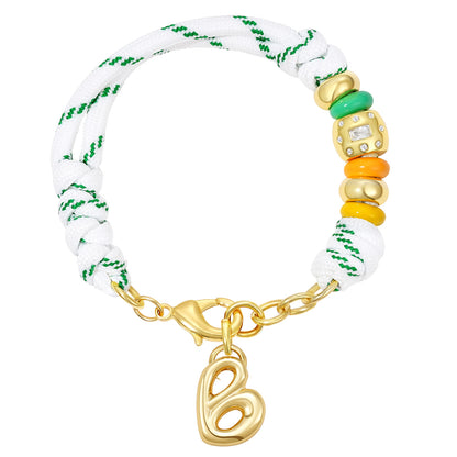Initial Rope Bracelet with Removable Letter Charm