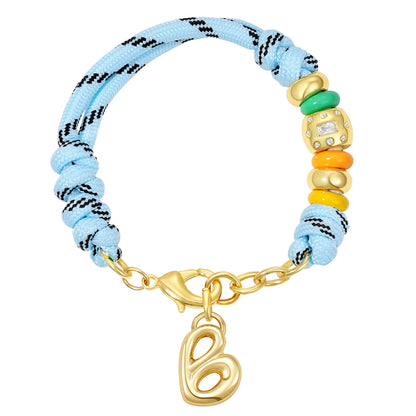 Initial Rope Bracelet with Removable Letter Charm