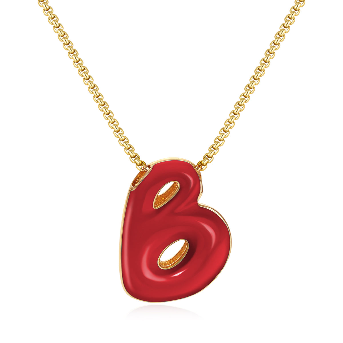 Bubble Letter Colorful Enamel Initial Necklace
