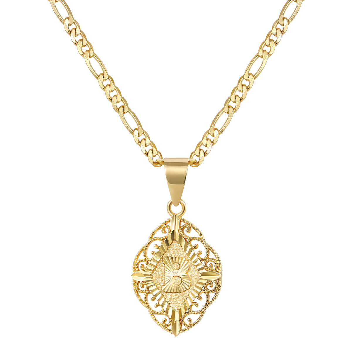 Diamond-Shaped Letter Initial Necklaces