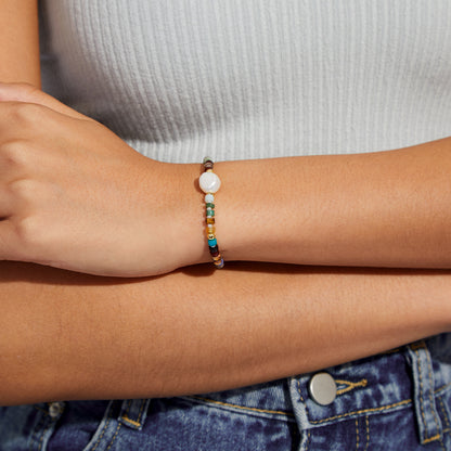Adjustable Healing Crystal Bracelet Natural Multi-stones Beads with Irregular Pearl