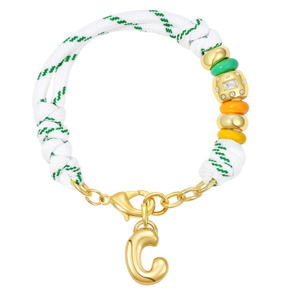 Initial Rope Bracelet with Removable Letter Charm
