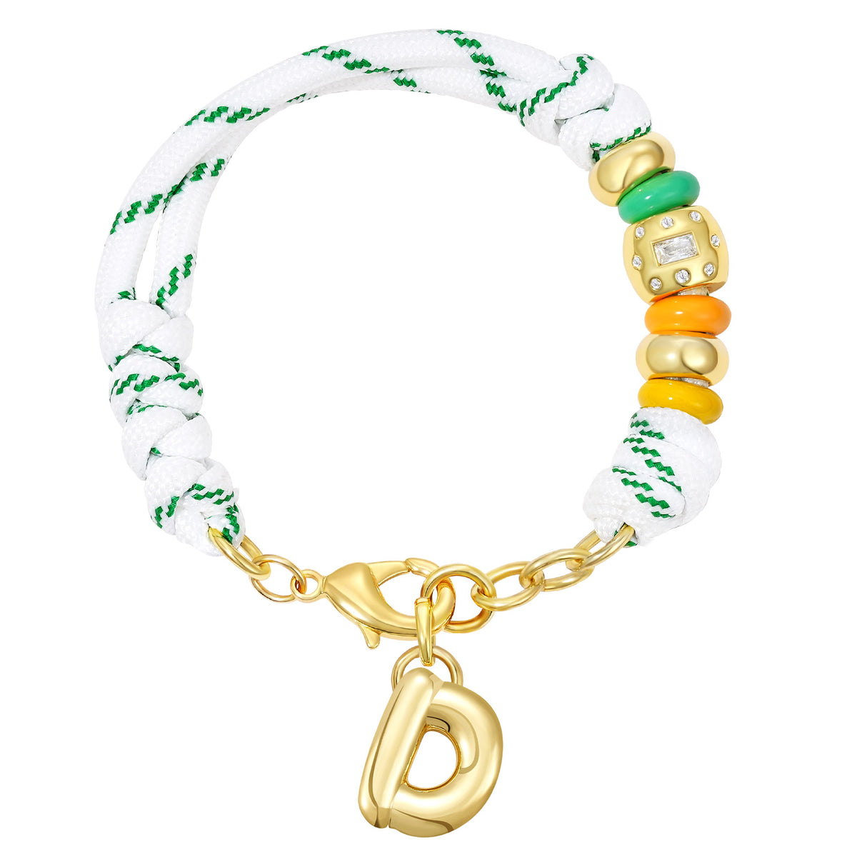 Initial Rope Bracelet with Removable Letter Charm