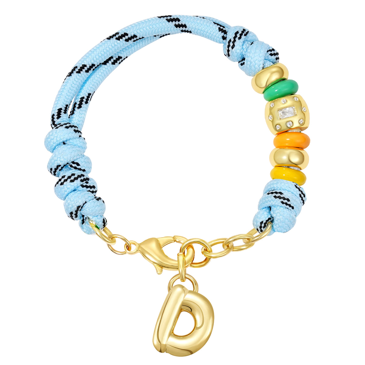 Initial Rope Bracelet with Removable Letter Charm