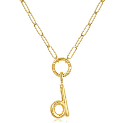 Gold Plated Initial Necklace with Removable Balloon Letter Pendant