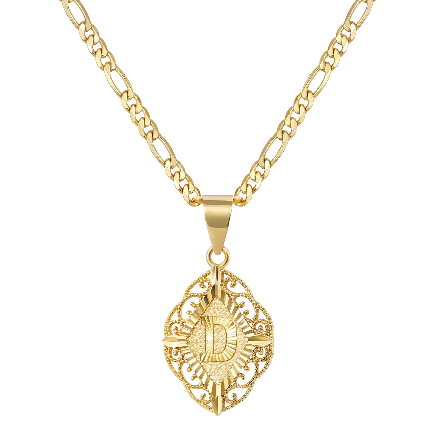 Diamond-Shaped Letter Initial Necklaces
