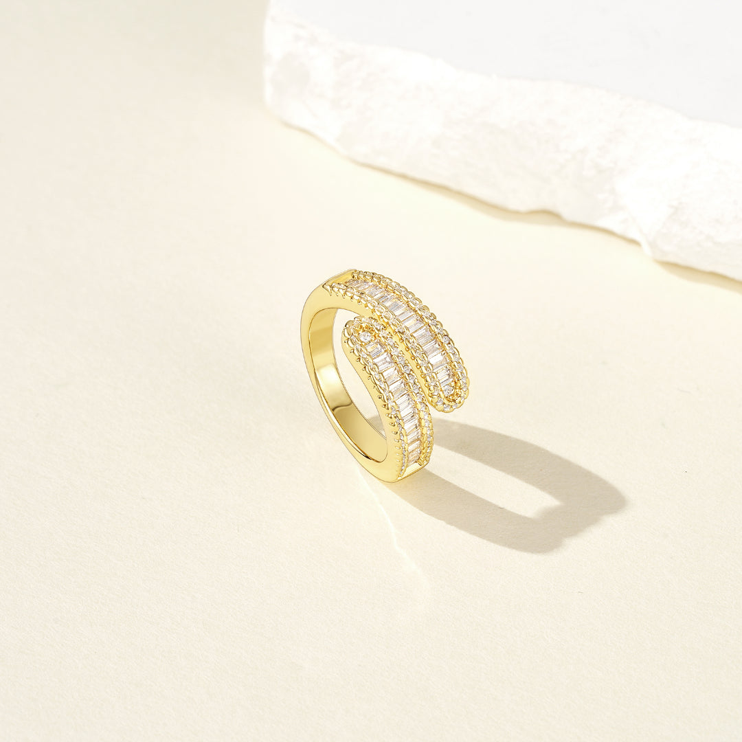 Adjustable Statement Irregular Geometric Chunky Finger Rings-Twist