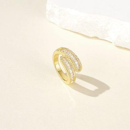 Adjustable Statement Irregular Geometric Chunky Finger Rings-Twist