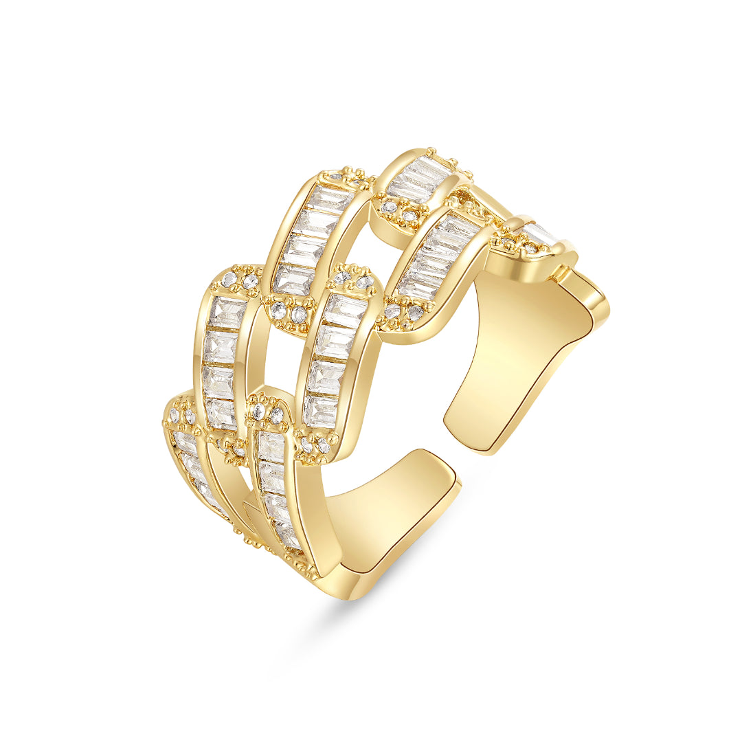 Adjustable Statement Irregular Geometric Chunky Finger Rings-Rhomboid